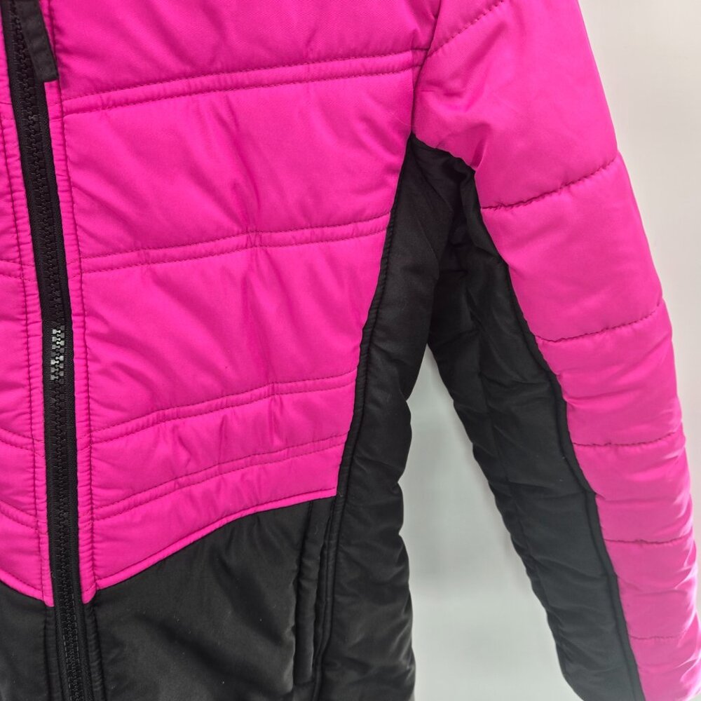 Rothschild Girl's Pink Black Puffer Chevron Winter Jacket Size Medium 10/12 - Picture 6 of 14